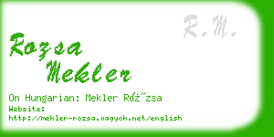 rozsa mekler business card